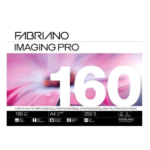 Fabriano Imaging Pro Risma da 250 Fogli di Carta Naturale 160 g 210X297 mm Bianco