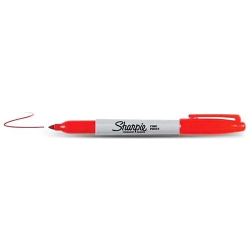 Sharpie Fine Point Marcatore Permanente Rosso Punta Tonda 1 mm Conf 12 Pz.