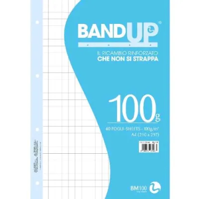 Be More Ricambi Rinforzati Bandup 100 g 210X297 mm A4 40 Fogli a Quadretti 10F Bianco