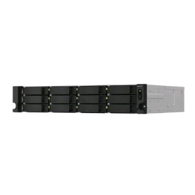 QNAP TS-1264U-RP-8G NAS Chassis Rack 12 Bay HDD Hot Swap 2.5"/3.5" 2 Porte LAN RJ-45 100/1000/2500 Mbps Black
