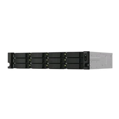 QNAP TS-1264U-RP-8G NAS Chassis Rack 12 Bay HDD Hot Swap 2.5"/3.5" 2 Porte LAN RJ-45 100/1000/2500 Mbps Black