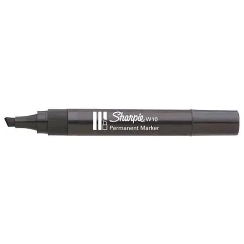 Sharpie W10 Marcatore Permanente Nero Punta a Scalpello 1.50/5 mm Conf 12 Pz.