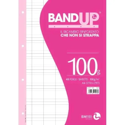 Be More Ricambi Rinforzati Bandup 100 g 210X297 mm A4 40 Fogli a Righe 0A Bianco