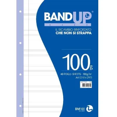Be More Ricambi Rinforzati Bandup 100 g 210X297 mm A4 40 Fogli a Righe 0B Bianco