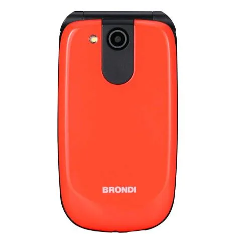 Brondi Raptor Dual SIM 2.8" Clamshell Flip Attivo Ampio Display 3 Pulsanti Accesso Rapido USB-C Italia Orange Metal