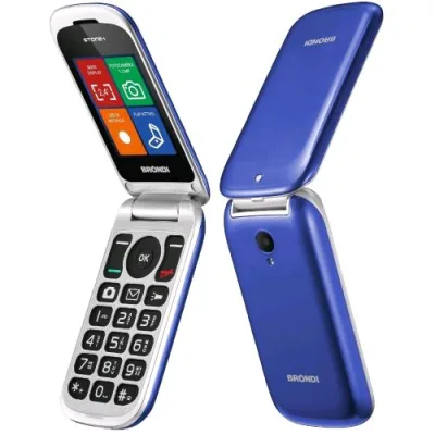 Brondi Stone+ Dual SIM 2.4" Clamshell Flip Attivo Fotocamera Tasti Chiamata Diretta Torcia Italia Blue