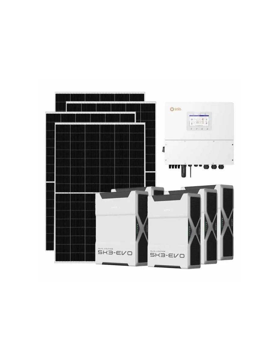 Kit fotovoltaico trifase 15470W inverter 15kW batteria al litio 31.32kWh Weco EVO 5k3