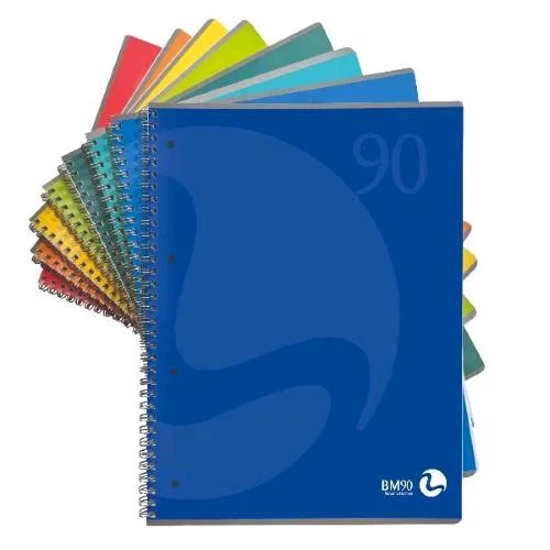 Be More Ricambi Rinforzati Spiralati 90 g 230X325 mm 60 Fogli a Quadretti 4 mm Colori Assortiti Conf 5 Pz.