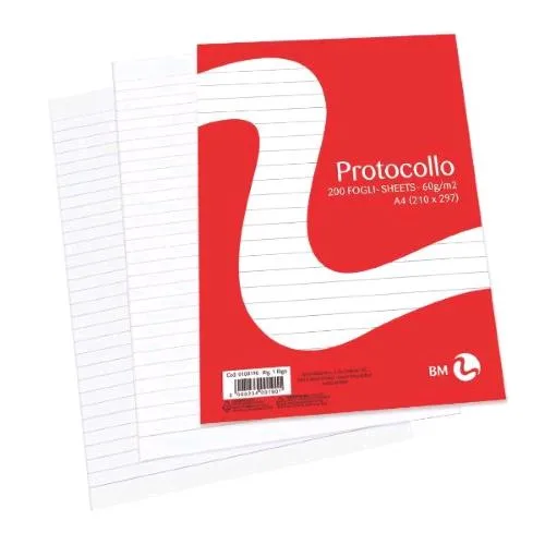 Be More Risma Carta Protocollo 200 Fogli 60 g A4 1 Rigo Bianco