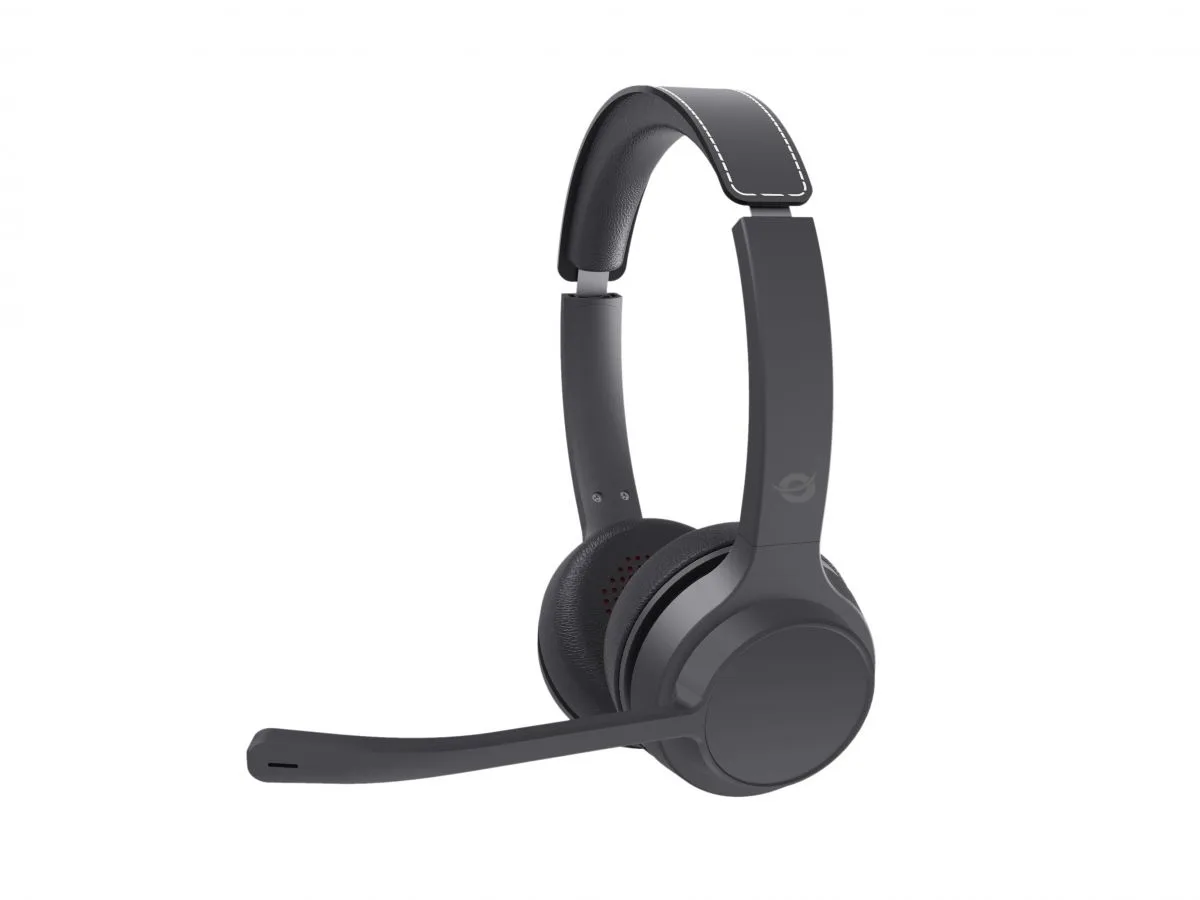 CUFFIA C/MICROFONO BLUETOOTH 5.3 BK CANC.RUMORE + DISATTIVAZIONE AUDIO