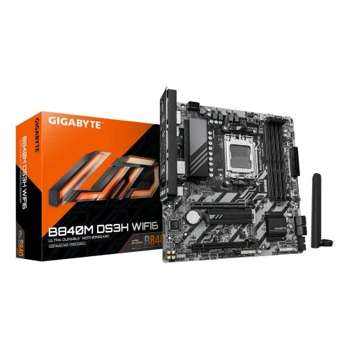 Gigabyte B840M DS3H Wi-Fi 6 Scheda Madre Micro ATX Socket AMD AM5 AMD B840 DDR5 2.5GBE Bluetooth 5.3