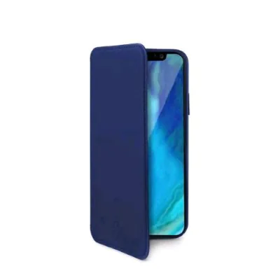Celly Apple iPHONE XR Custodia Agenda con Finitura Soft Touch ed Effetto Opaco Blu