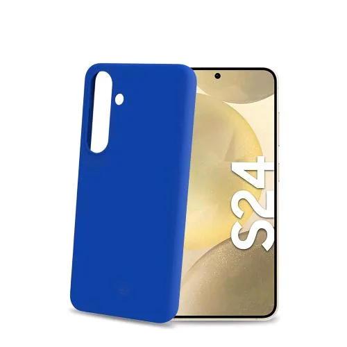 Celly Samsung Galaxy S24 5G Cover in Morbido Tpu Finitura Soft-Touch Bordi Antiscivolo Blue