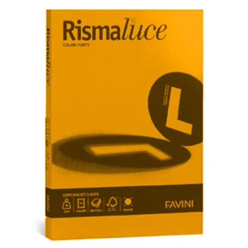 Favini Rismaluce Carta Inkjet/Laser Formato A4 1 Confezione 125 Fogli Arancione (A67E104)