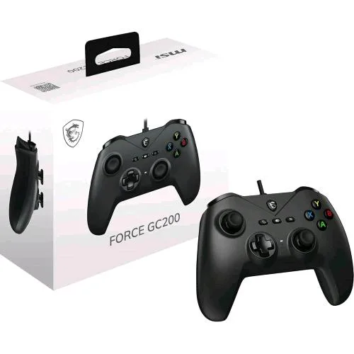 Msi Force GC200 Controller Cablato Trigger Effetto Hall Bastoncini Analogici Avanzati Doppi Motori a Vibrazione USB 3.0 Nero