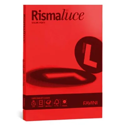 Favini Rismaluce Carta Inkjet/Laser Formato A4 1 Confezione 125 Fogli Rosso (A67C104)