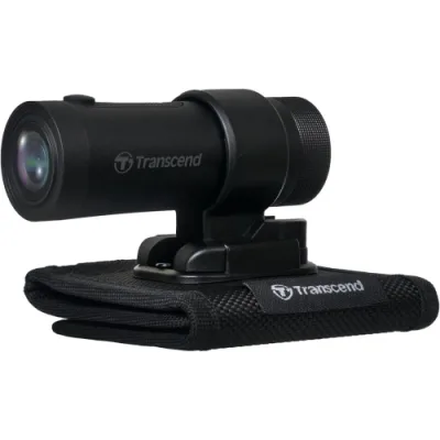 Transcend Dashcam Drivepro 20 per Casco Moto e Bicicletta Full HD 1080P 60/30 FPS con Microsd da 64GB Nero