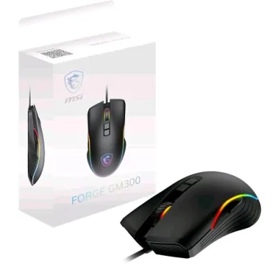 Msi Forge GM300 Mouse Gaming Ottico USB-A LED RGB 7.200 DPI 7 Tasti 8MS di Latenza Nero