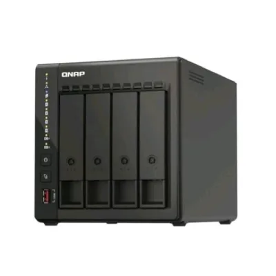 QNAP TS-453E NAS Chassis Tower Intel Celeron J6412 2.6GHz RAM 8GB-4 Bay HDD/SSD 2.5"/3.5"/M.2-LAN 10/100/1000/2500 Mbps Colore Nero