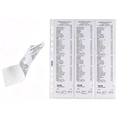 Favorit Buste Porta Scontrini a Foratura Universale Buccia D'arancia Trasparente Conf 10 pz