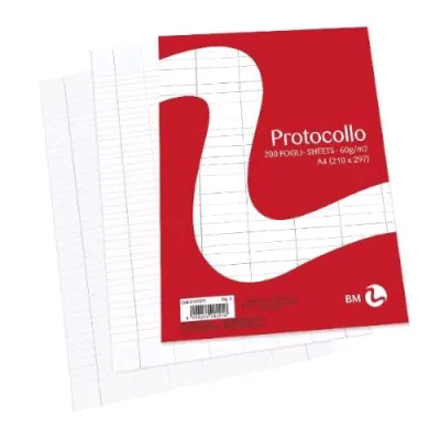 Be More Risma Carta Protocollo 60g 200 Fogli a Righe 0A Bianco