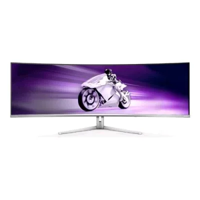 Philips Evnia 49M2C8900 Gaming Monitor 49" OLED Curvo Dual Quad HD 5120 x 1440 32:9 1000 CD/MQ 15000000:1 Displayhdr 400 00.3MS 240Hz USB-C Altoparlanti 2 x HDMI 1 x Displayport Bianco Testurizzato
