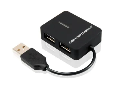HUB USB 2.0 4 PORTE BK (DA VIAGGIO) 4*USB A DESIGN COMPATTO