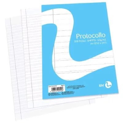 Be More Risma Carta Protocollo 60g 200 Fogli a Righe 0B Bianco
