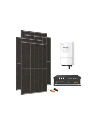 Kit fotovoltaico monofase 6370W inverter Solis 6kW batteria al litio 4.8kWh Pylontech US5000
