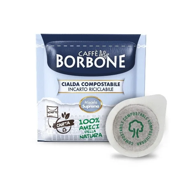 Borbone Box Caffe' in Cialde Compostabili da 44 mm Miscela Suprema Oro Conf 120 Pz.