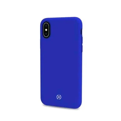 Celly Apple iPHONE XS Max Cover in Silicone Liquido con Finitura Soft-Touch Blu