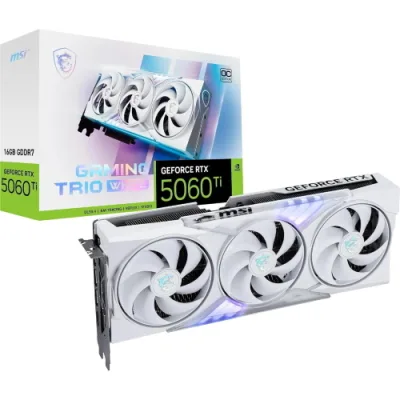 Msi Geforce RTX 5060 Ti 16G Gaming Trio Oc White GDDR7 Triple Fan PCI Express x16 5.0 1 x HDMI 3 x Displayport Bianco