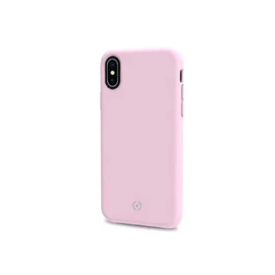 Celly Apple iPHONE XS Max Cover in Silicone Liquido con Finitura Soft-Touch Rosa