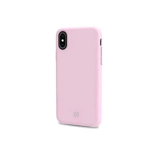 Celly Apple iPHONE XS Max Cover in Silicone Liquido con Finitura Soft-Touch Rosa