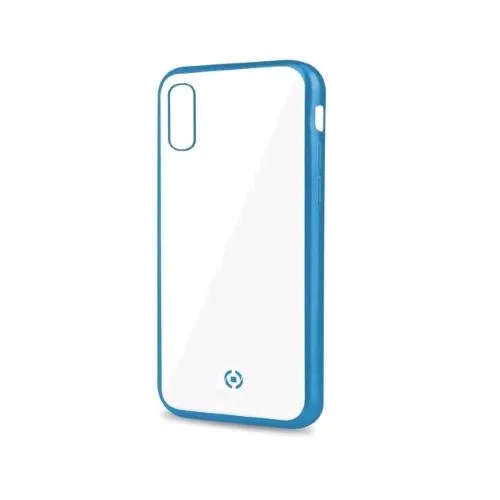 Celly Apple iPHONE XS Max Cover in Tpu con Bordi Effetto Opaco Trasparente Azzurro