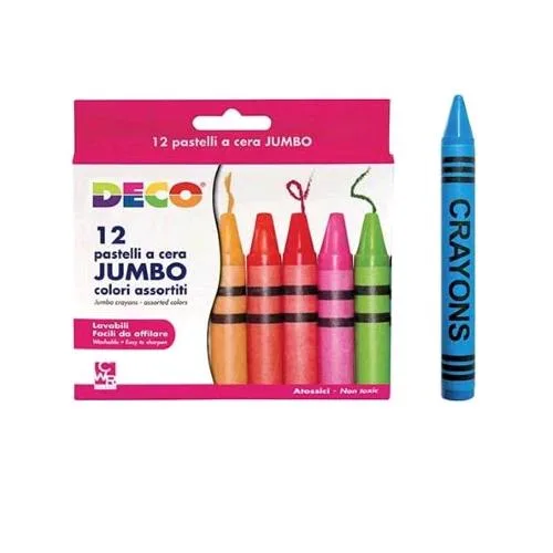 CWR Pastello a Cera Maxi Colori Assortiti Conf 12 Pz.