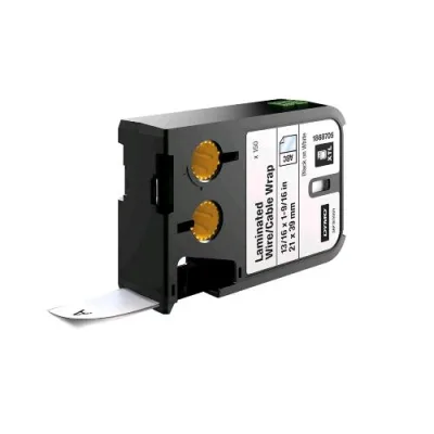 Dymo XTL Nastro in Vinile per 150 Etichette Laminate 21 mm x 39 mm Bianco Stampa Nera