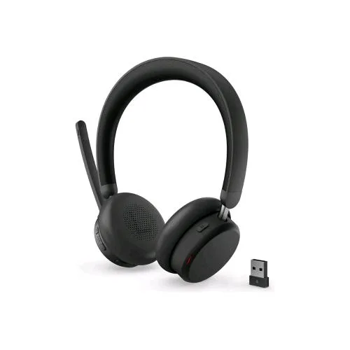 Lenovo 6550 Cuffie con Microfono Over Ear Bluetooth Eliminazione Rumore Attiva ANC USB-C Certificato per Microsoft Teams Nero