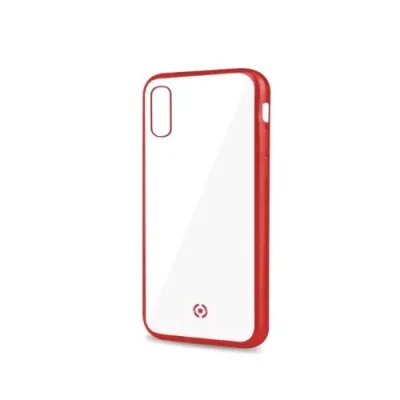 Celly Apple iPHONE XS Max Cover in Tpu con Bordi Effetto Opaco Trasparente Rosso