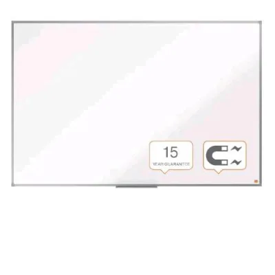 NOBO Essence Lavagna Magnetica 100X150 cm in Acciaio Laccato Cornice in Alluminio con Vaschetta Porta Accessori Bianco