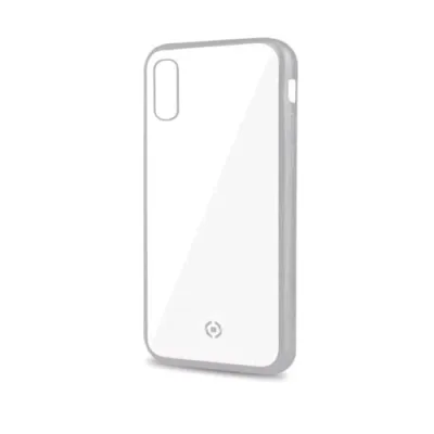 Celly Apple iPHONE XS Max Cover in Tpu con Bordi Effetto Opaco Trasparente Silver