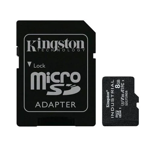 Kingston Industrial Microsdhc C10 A1 Pslc con Adattatore SD Black