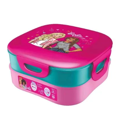 Maped Barbie Contenitore Pranzo in Plastica 2 Scomparti Modulari di Cui 1 Scomparto Impermeabile