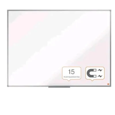 NOBO Essence Lavagna Magnetica 120X90 cm in Acciaio Laccato Cornice in Alluminio con Vaschetta Porta Accessori Bianco