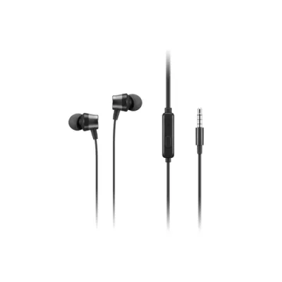 Lenovo Auricolari Stereo in-Ear con Filo e Microfono Jack 3.5mm Nero