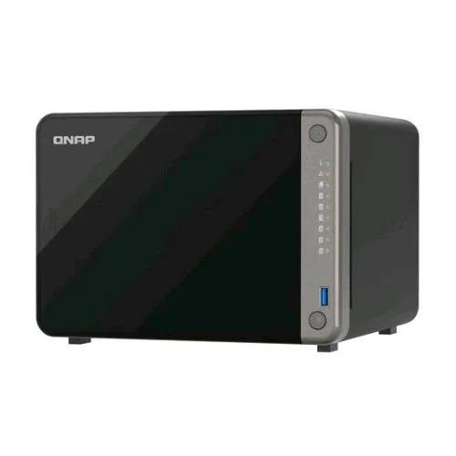 QNAP TS-AI642-8G NAS Chassis Tower Arm Cortex-A76 Quad-Core RAM 8GB 6 Bay HDD SATA III 2.5"/3.5" Hot Swap 2 Porte LAN RJ-45 Black