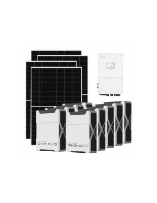 Kit fotovoltaico trifase 30030W inverter 30kW batteria al litio 46.98kWh Weco EVO 5k3
