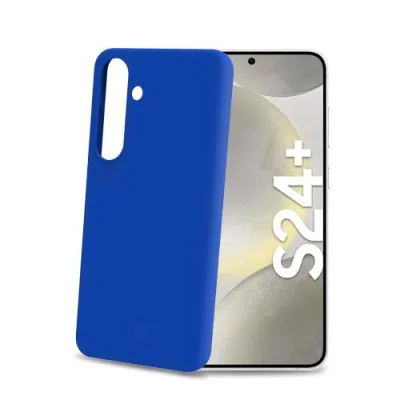 Celly Samsung Galaxy S24+ 5G Cover in Morbido Tpu Finitura Soft-Touch Bordi Antiscivolo Blue