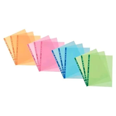 Favorit Art Arancio Buste con Foratura Universale in PP CM 22X30 A4 Trasparente Colorato Arancio Conf 25 Pz.