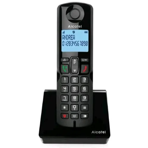 Alcatel S280 Solo Cordless DECT con Vivavoce 3 Tasti Chiamata Rapida Black